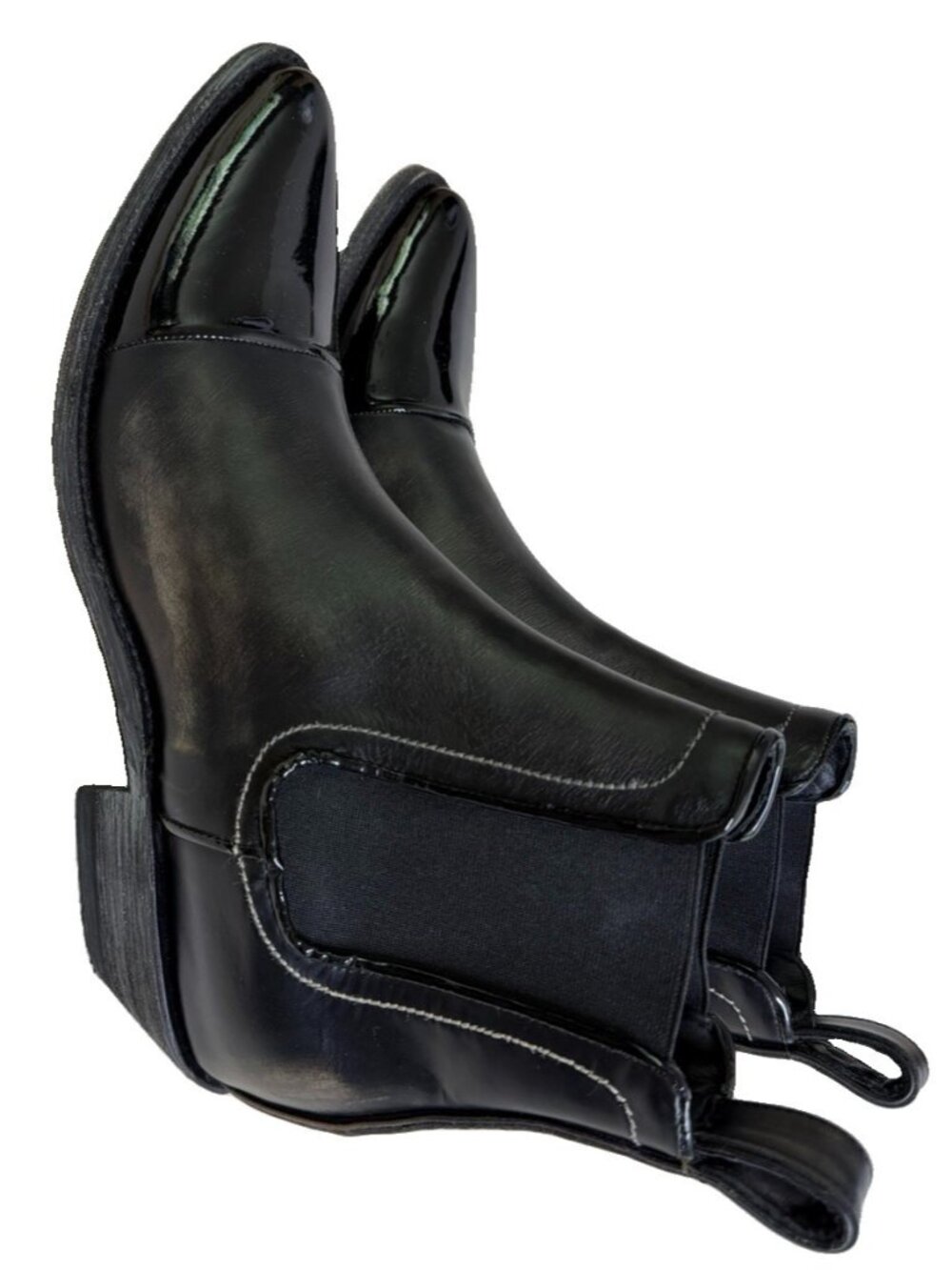 Old Gringo Men 10.5 Western Chelsea Leather Boots Black Patent Cap Toe Unworn